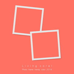 生活珊瑚颜色的一年向量背景宝丽来风格模仿