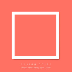生活珊瑚颜色的一年向量背景宝丽来风格模仿