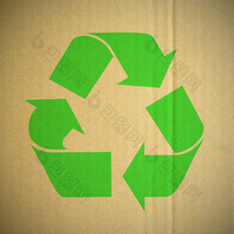 绿色回收象征纸盒子