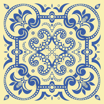 手画瓷砖模式蓝色的和黄色的颜色意大利撒玛风格向量插图的最好的为你的设计纺织品海报手画瓷砖模式蓝色的和黄色的颜色意大利撒玛风格图片