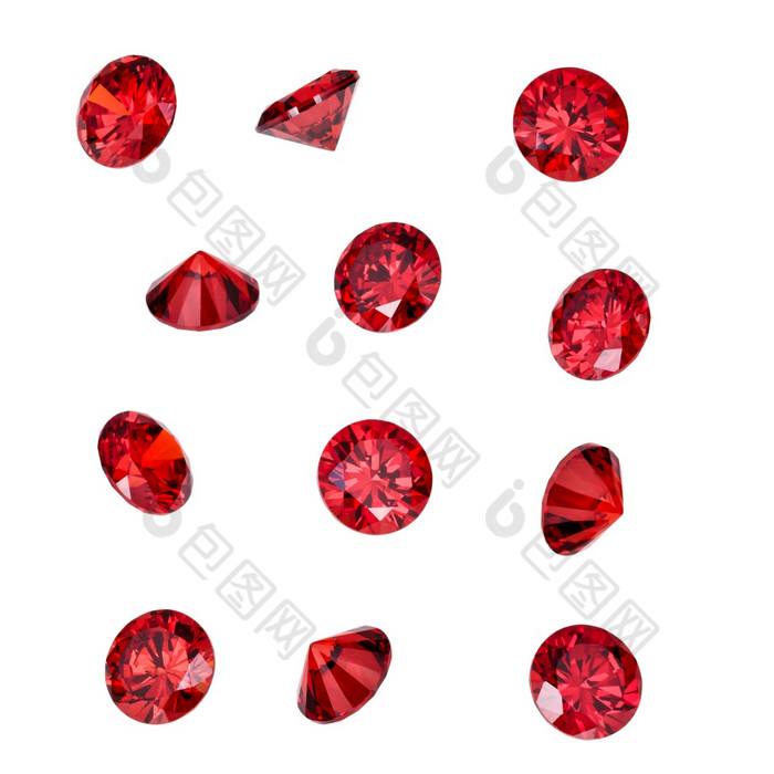 红色的Ruby宝石孤立的白色背景奢侈品珠宝宝石