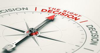 概念上的指南针与针指出的正确的决定业务判断概念插图业务判断使的正确的决定