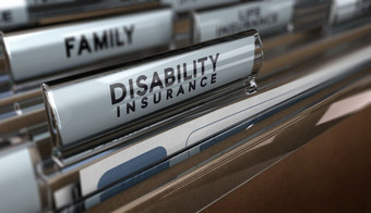 文件与焦点的文本残疾保险和模糊效果概念个人保护残疾保险