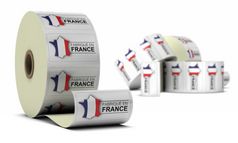 法国产品贴纸在白色背景使法国贴纸