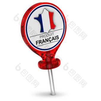 法国产品标签在白色背景法国产品标签