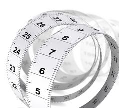 关闭磁带测量在白色背景装饰设计元素为底正确的角页面节食重量哪概念重量哪背景磁带测量