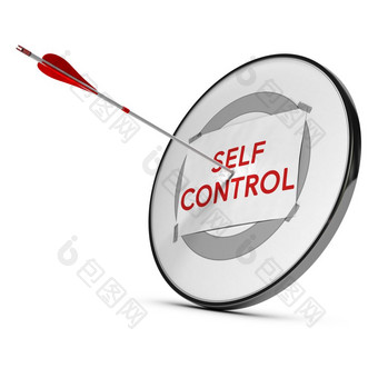 目标与一个纸固定一个箭头打击的中心红色的和白色音调概念图像自我控制自我控制