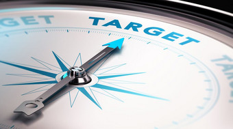 指南针针指出的词目标概念广告目标观众业务策略战略市场营销