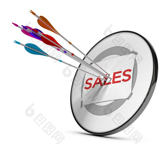 五个箭头打的中心表纸与的词销售固定现代目标概念说明成功的销售团队勘察策略渲染销售团队