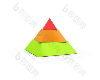 概念上的渲染三个层金字塔在的角度来看背景分层金字塔三个水平