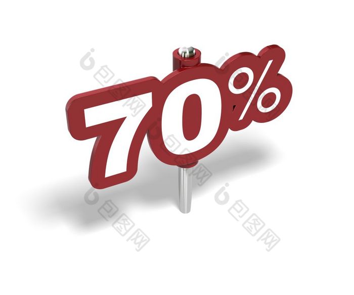 七十年百分比红色的标志在白色背景七十年百分比标志百分比