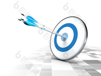 三个箭头的中心蓝色的目标现代检查程序背景图像合适的为插图ofstrategic业务解决方案企业策略目的业务企业策略概念