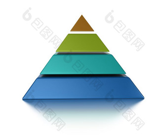 切片pyramic水平孤立的在白色背景切片pyramic水平