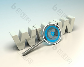 光滑的WWW信写到蓝色的和米色背景与放大镜包括蓝色的目标象征搜索引擎优化网络搜索引擎互联网seo概念