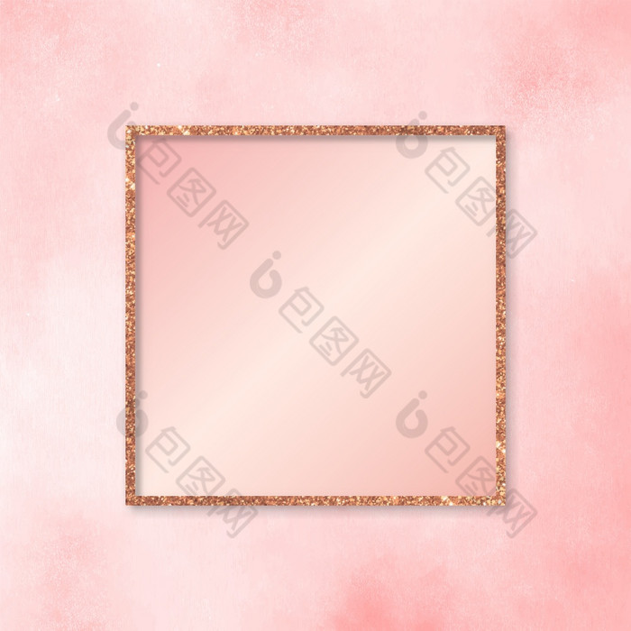 向量粉红色的黄金画廊框架模拟粉红色的黄金框架屏幕模板与空白封面广场框架难看的东西粉红色的柔和的背景