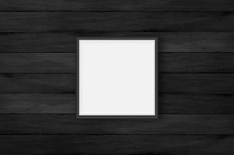空白框架黑色的木墙模拟黑色的海报框架墙模拟为图片照片框架为审美有创意的设计