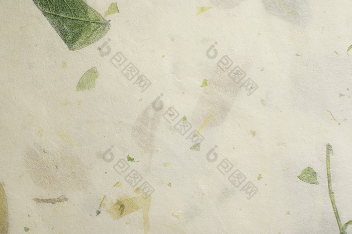 白色桑纸与叶纹理背景手工制作的纸水平与独特的设计纸软自然纸风格为审美有创意的设计