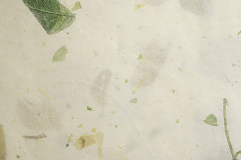 白色桑纸与叶纹理背景手工制作的纸水平与独特的设计纸软自然纸风格为审美有创意的设计