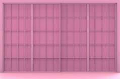 呈现甜蜜的粉红色的日本风格通过墙背景