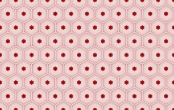 呈现无缝的红色的细胞结构蜂窝蜂巢墙背景