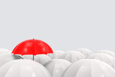 呈现一个红色的伞更高的比的其他人灰色的复制空间背景杰出的业务概念