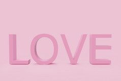 呈现爱信词粉红色的复制空间背景