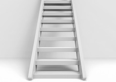 呈现白色楼梯与光灰色的复制空间墙背景的成功道路业务逻辑层概念