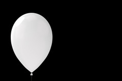 呈现一个软白色大气球与剪裁路径孤立的复制空间黑色的背景