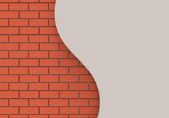 呈现现代棕色（的）砖墙的背后克鲁夫复制空间背景