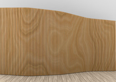 呈现现代垂直苗条的长木面板墙背景
