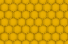 呈现无缝的黄色的蜜蜂蜂巢蜂窝墙纹理背景