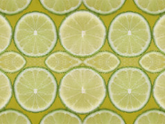 水下降与绿色柠檬片模式背景