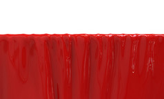 呈现曲线红色的油漆塑料墙白色背景