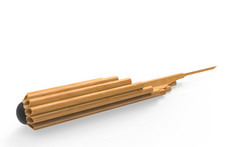 呈现的角度来看视图传统的泰国打击音乐的长笛竹子锅管海安与剪裁路径白色背景