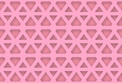 呈现现代粉红色的六角几何模式墙背景