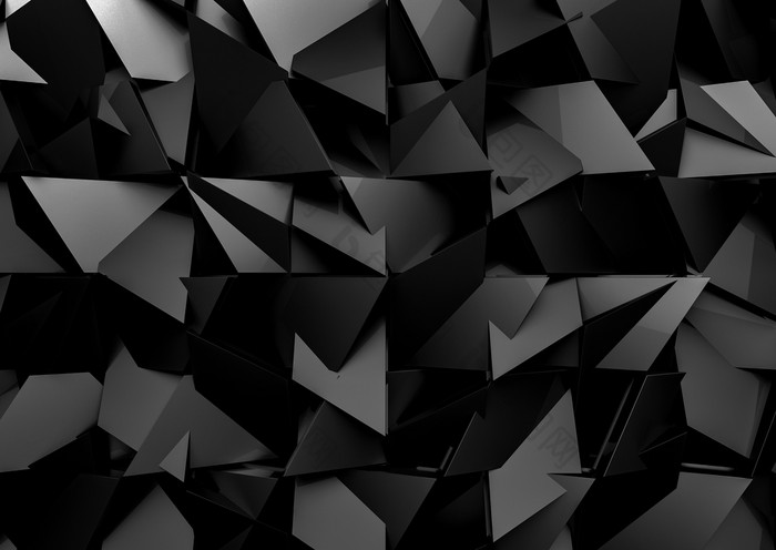 呈现未来主义的黑暗黑色的混合多边形形状模式为现代设计墙背景