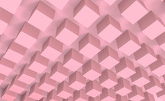 呈现甜蜜的柔和的粉红色的颜色多维数据集盒子堆栈天花板设计背景