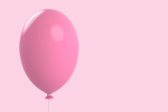 呈现大甜蜜的粉红色的气球孤立的软颜色背景与剪裁路径情人节爱概念