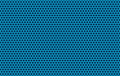 呈现金属蓝色的六角形状行模式网黑色的墙背景