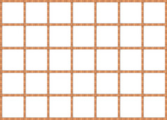 呈现现代棕色（的）木广场表格框架模式设计白色墙背景