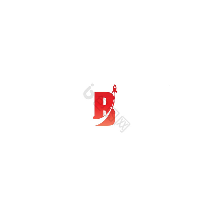 字母结合火箭图标模板
