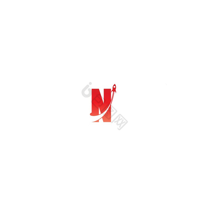 字母结合火箭图标模板