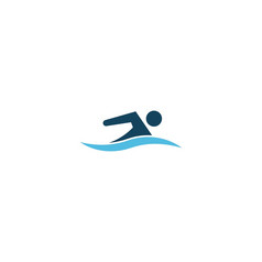 游泳游泳图标标志设计概念插图向量