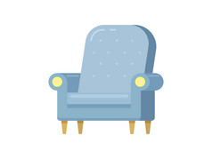 扶手椅平平风格家具卡通孤立的向量标志象征等角插图扶手椅平平风格家具卡通孤立的等角插图