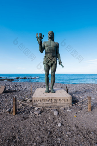 拉戈梅拉西班牙1月雕像hautacupercheguanche王平底船Valle大国王拉戈梅拉岛金丝雀岛屿西班牙hautacuperche是guanche战士谁领导起义对的西班牙语