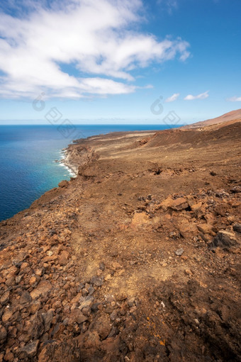 风景优美的火山海岸线景观hierro金丝雀岛屿西班牙高质量照片风景优美的火山海岸线景观hierro金丝雀岛屿西班牙