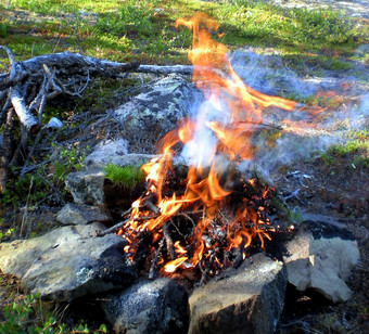 篝火的森林自然的篝火用石头砸篝火的森林自然的篝火用石头砸
