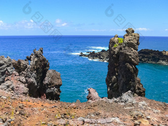 复活节岛海岸线复活节岛海岸岩石和海洋复活节岛海岸线复活节岛海岸岩石海洋