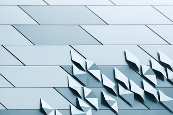 摘要背景不锈钢钢盘子铝复合瓷砖墙装饰蓝色的单色语气风格