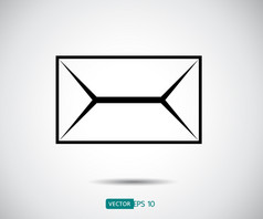 信封邮件图标平设计风格直接消息短信向量插图
